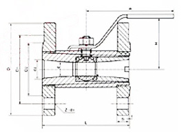 Q41F法兰球阀结构图