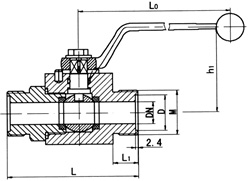 Q21F外螺纹球阀结构图