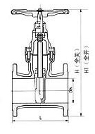 Z45X/RVHX暗杆弹性座封闸阀外形尺寸图