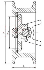 H76H/W美标对夹式止回阀外形尺寸图