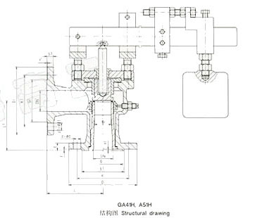 GA41H/GA51H单杠杆安全阀外形尺寸图