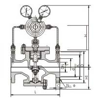 YK43X/F型气体减压阀外形尺寸图