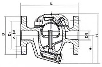 CS45H(A)自由浮球式蒸汽疏水阀外形尺寸图