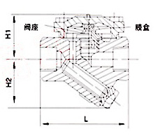 CS16H液体膨胀式膜盒式蒸汽疏水阀外形尺寸图