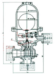 T47H-16C浮球式蒸汽疏水调节阀外形尺寸图