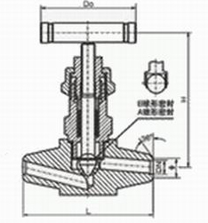 J61Y型针型阀外形尺寸图