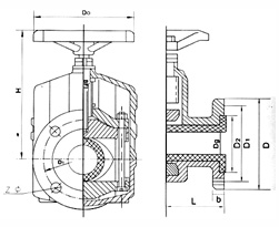 GJ41X-6L管夹阀外形尺寸图